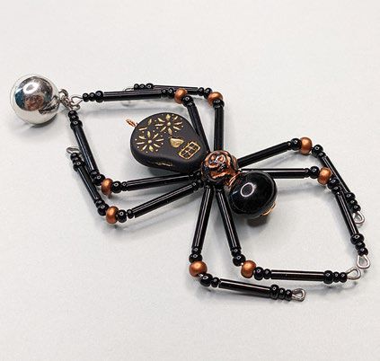 Finished spider earring